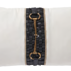 CODE_ EQ20 EQUINE LEATHER LUXE 30x50 100_ Cotton Slub. Braided Leather Horsebit Applique. Knife Edge إيكوين ليذر لوكس