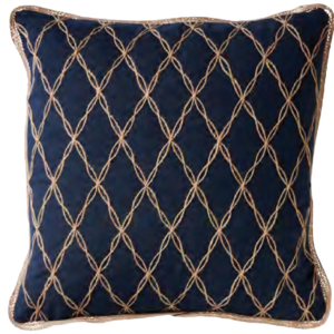 CODE_ GR25 NEWPORT LATTICE 50x50 100_ Navy Cotton. Jute Detailing. Lattice Edging. شبكة المنافذ الجديدة