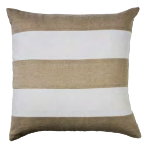 CODE_ LI02S LINEN STRIPE SAND 50x50 100_ Linen. Knife Edge. وسادة لينن ستراب ساندي