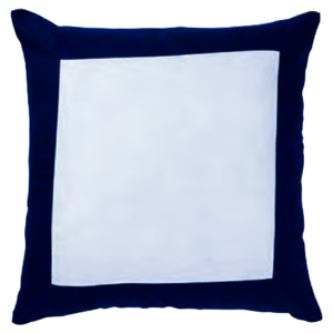 CODE_ LI08N LINEN BORDER NAVY 50x50 100_ Linen. Knife Edge وسادة كتان بحدود كحلي