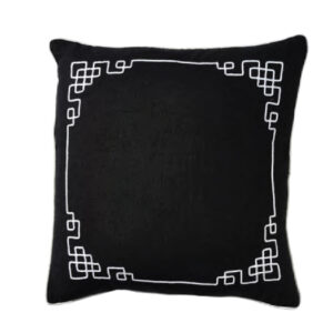 CODE_ LI214 LINEN BEDFORD BLACK 50x50 100_ Black Linen. Applique. Piping. كتان بيدفورد أسود