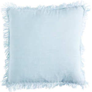 CODE_ LI221 LINEN ANTIBES SKY BLUE 50x50 100_ Linen. Embroidered. Frayed Edging كتان انتيبس سماوي