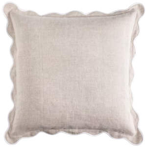 CODE_ LI226 LINEN SCALLOP SAND 55x55 100_ Linen. Scallop Edging_ الكتان الاسكالوب رملي