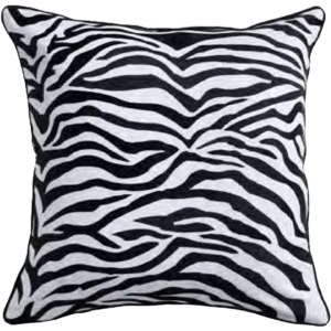 CODE_ LUX189 ZEBRA 50x50 100_ Cotton. Embriodery. Black Piping زيبرا