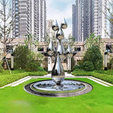 2 Sun Shower Stainless Steel Sculpture